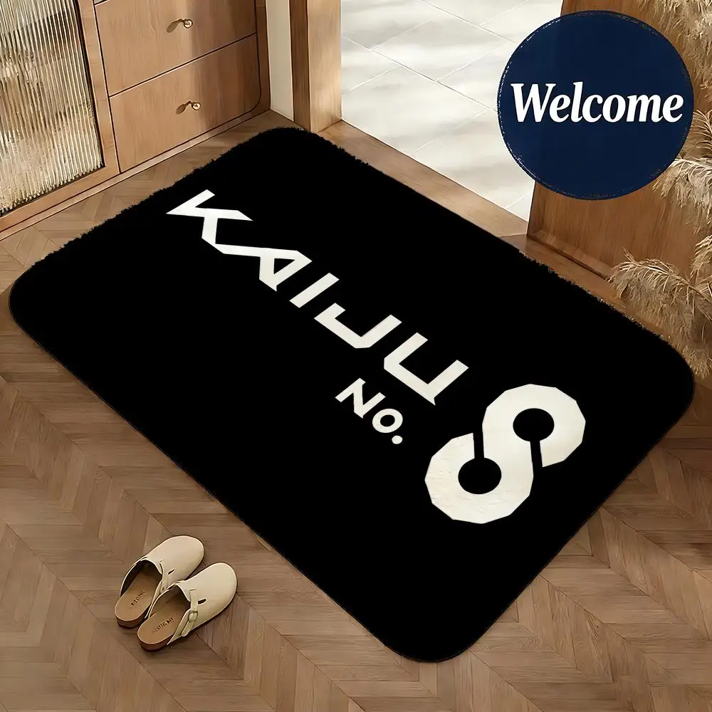 Soft Flannel Floor Mat Anime Kaiju No. 8 Floor Mat Non-Slip Absorbent Doormat Bathroom Bedroom Home Decor Rug