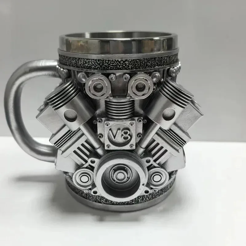 

Stainless Steel &ResinCup V8 & V6,Engines Design Mug, Durable & Stylish Rust-Proof Coffee Mug for Car Enthusiasts & Novelty Gift