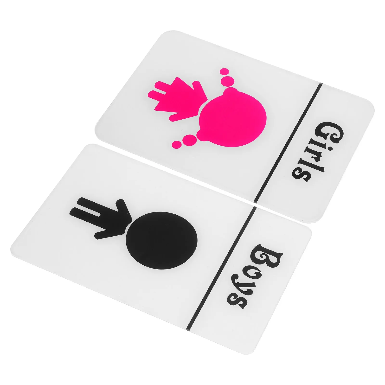 1Pair Male Female Bathroom Signs for Self Adhesive Toilet Door Stickers Kindergarten Daycare Nursery Restroom Label Fun