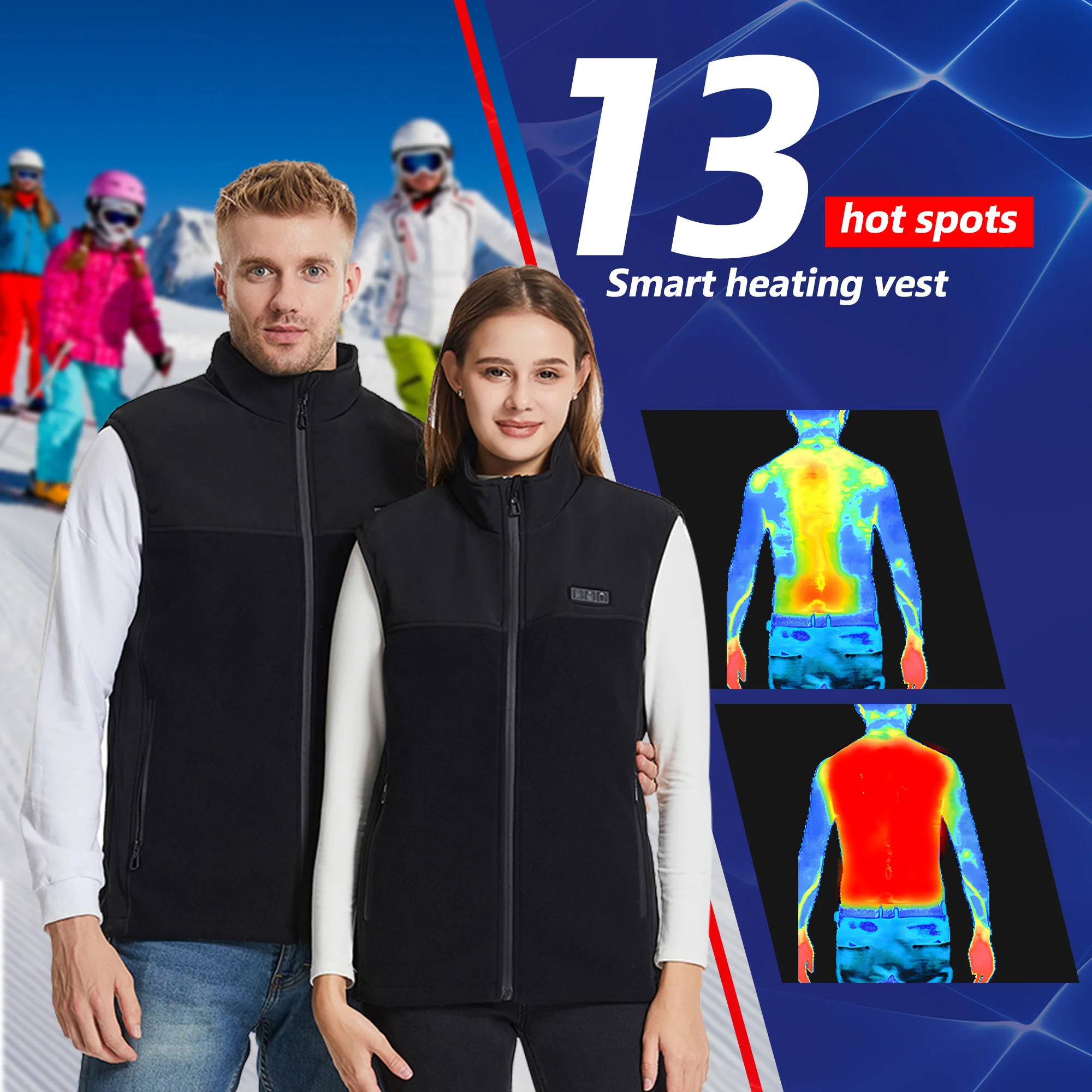 13 Areas Usb Heated Jacket Electric Heated Vest Heating Vest Heated Bodywarmer Usb Inner Heat Vest Winter Sports Hiking