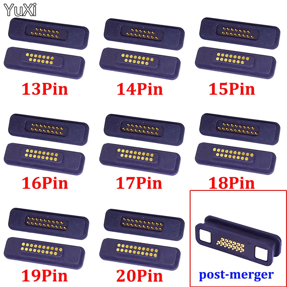 

YuXi 1 Pair 13/14/15/16/17/18/19/20Pin Male Female Waterproof Magnetic Pogo Pin Connector Spring Loaded DC Power Socket 2A