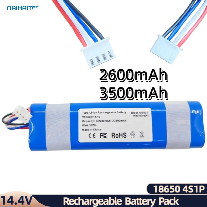 14.4V 14.8V 2600/3500mAh 4S1P Rechargeable Li-ion Battery Pack For Xiaomi Robot Vacuum Cleaner Mop2 XMSTJQR2C STYTJ03ZHM 2C