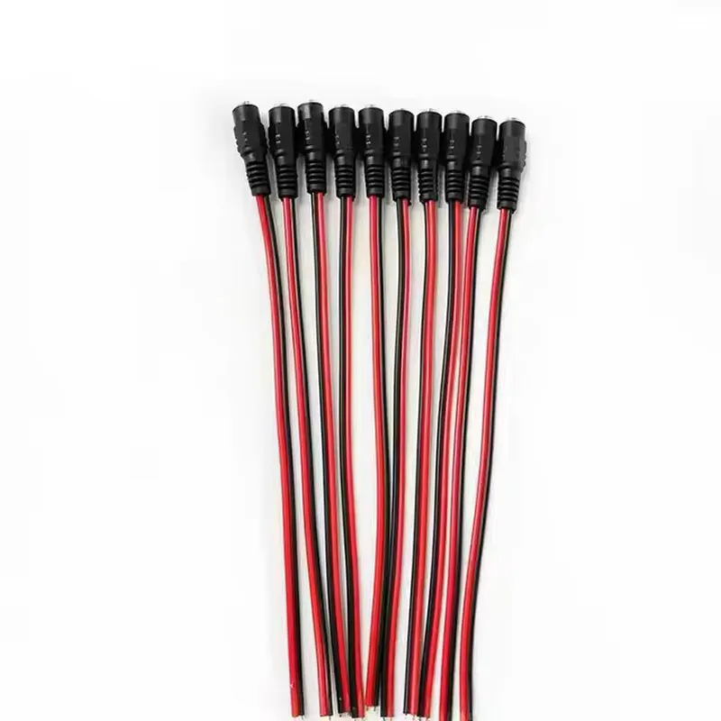100pcs DC  Female Cable Adapter 5.5 X 2.1mm 28mm Length,For Power Supply  Or CCTV Camera Or LED Strip Light
