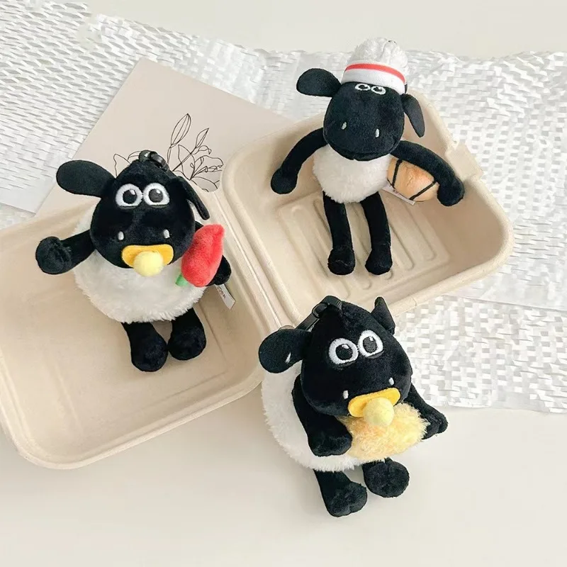 Cartoon Shaun het schaap pluche pop sleutelhanger hanger schattige rugzak decoratie trendy hanger cartoon perifere vakantiecadeau