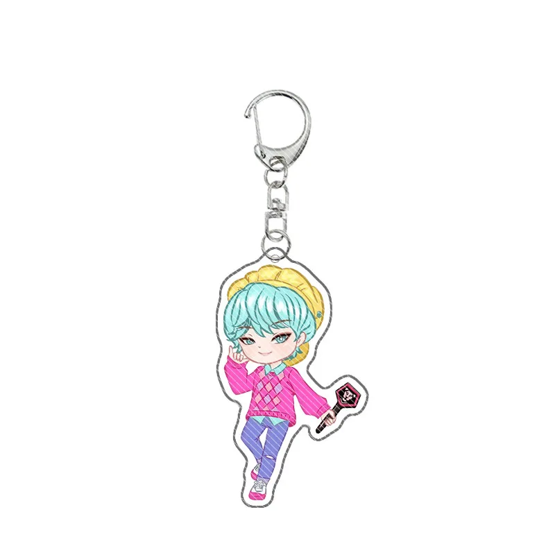 พวงกุญแจอะคริลิคโลหะลายอนิเมะ Kpop Huntrix Saja Boys  ลายภาพยนตร์ Demon Hunters ของตกแต่งอะคริลิค ของขวัญสำหรับแฟนคลับ