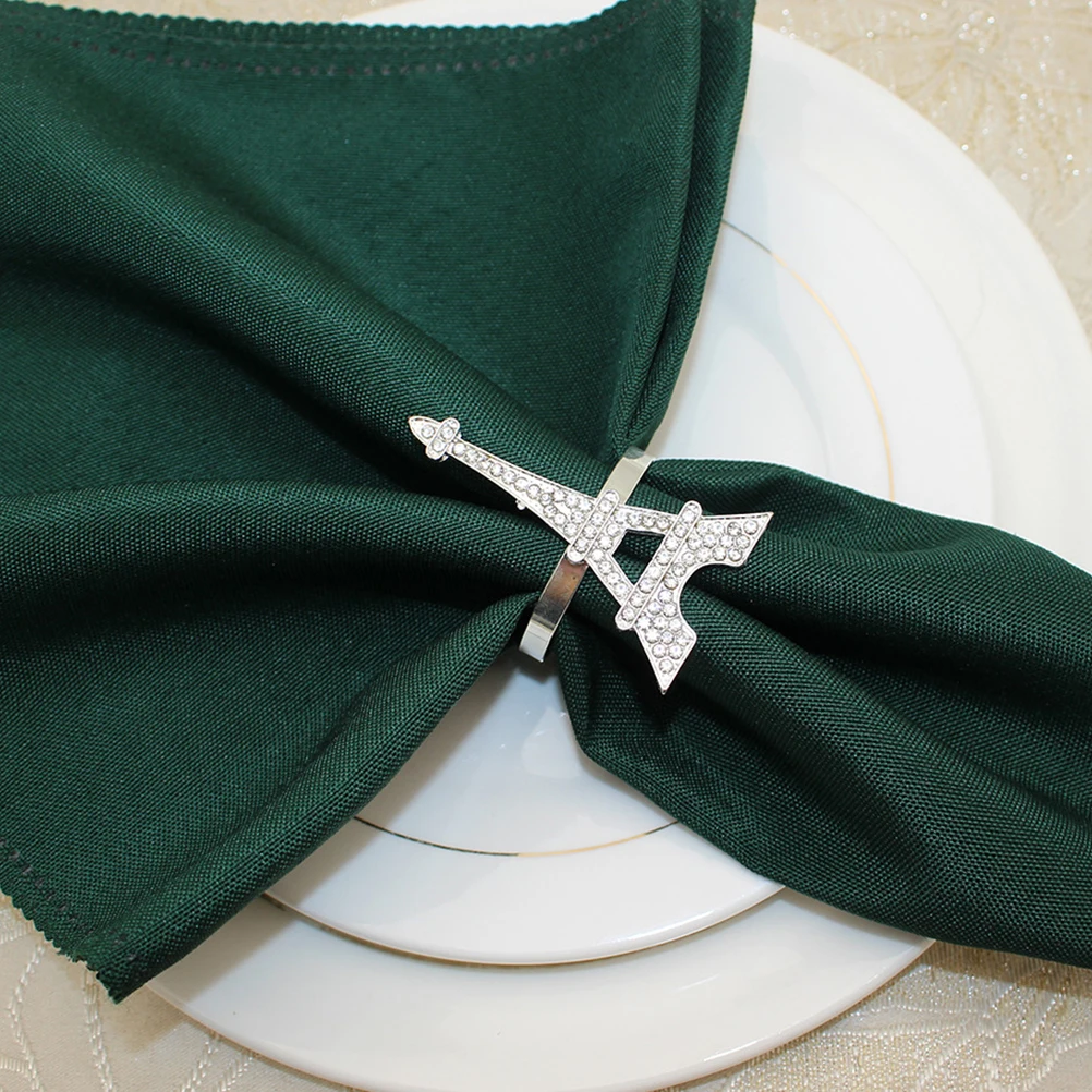 

4 Pcs Napkin Ring Chic Decorative Serviette Buckle Creative Rings Delicate Alloy Eiffel Tower