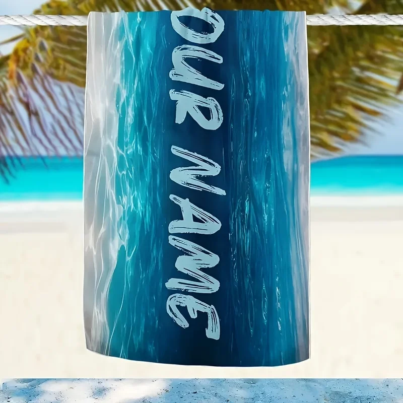 1pc Name Personalized Beach Towel Microfiber Quick Drying Towel Beach Pool Absorbent Bath Towel Anti-Sand Baby Large Size Custom