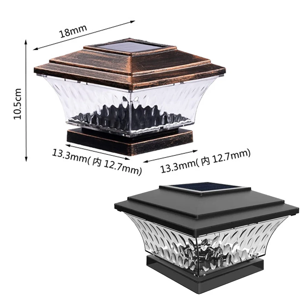 Solar Post Cap Lights Outdoor LED Waterproof Solar Powered Modern Landscape Garden Outdoor Courtyard Yard Pillar Lamp Wall Light