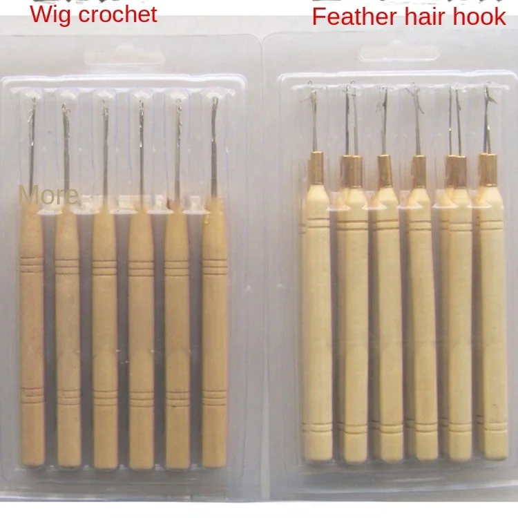 Special wooden handle crochet for hair extensions and hair extensions DIY wig hair extensions and feather hair extensions tool