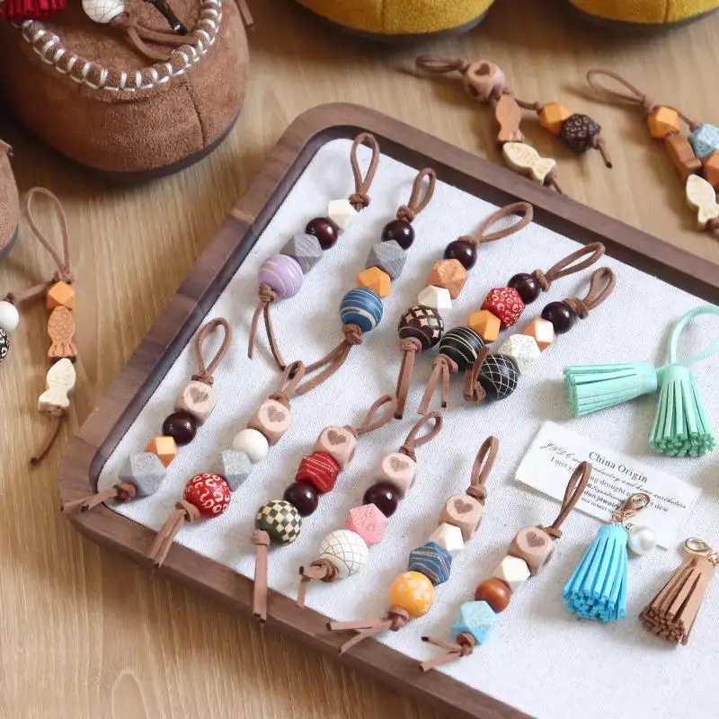 

1pcs Wooden Bead Shoelaces Clips Buckle Maillard Colorful Bead Tassels Shoes Charms For Sneakers Shoelace Decorations Buckles