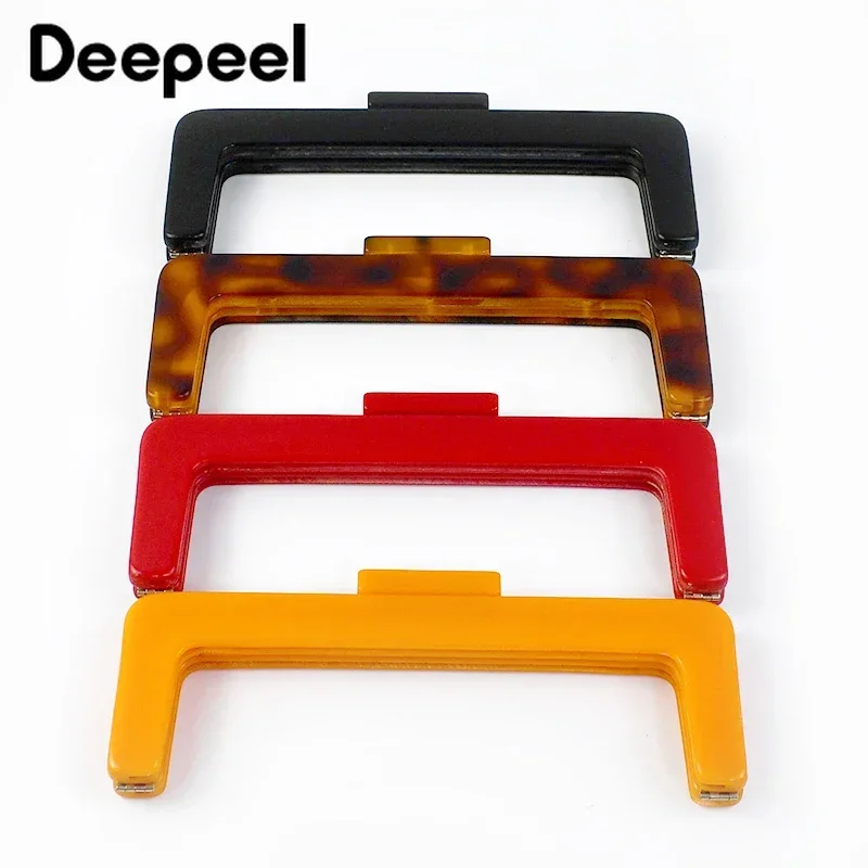 

1Pc Deepeel 23cm Square Acrylic Handbag Handle Plastic Kiss Clasp DIY Sewing Brackets Bags Handles Purse Clip Frame Accessories