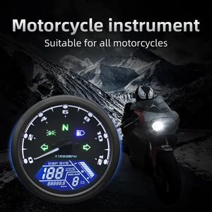 Velocímetro universal para motocicleta, odômetro digital com indicador de engrenagem, 12000 kmh/mph, tacômetro para honda yamaha 6 principais vendas camisola yamaha moto - №6