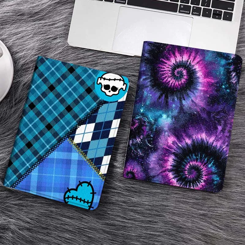 

Cartoon Blue Plaid Patchwork Gift Tablet Case For Samsung Galaxy Tab S7 S8 S9 S10 FE Lite