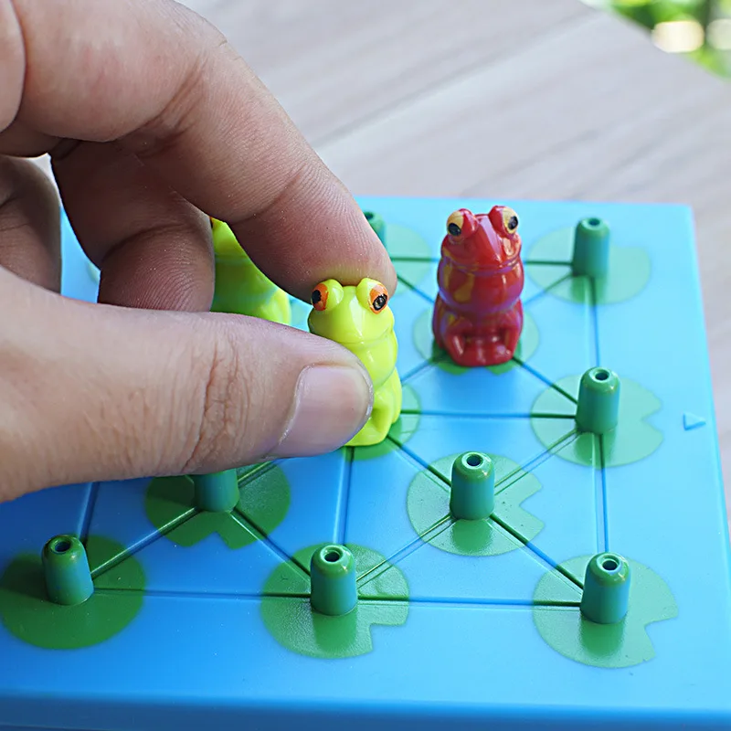 Little Frog Adventures Creative Fun Game Checkers Children's Intelligence Problem Solving 40 Levels Reasoning Tabletop Game Toys