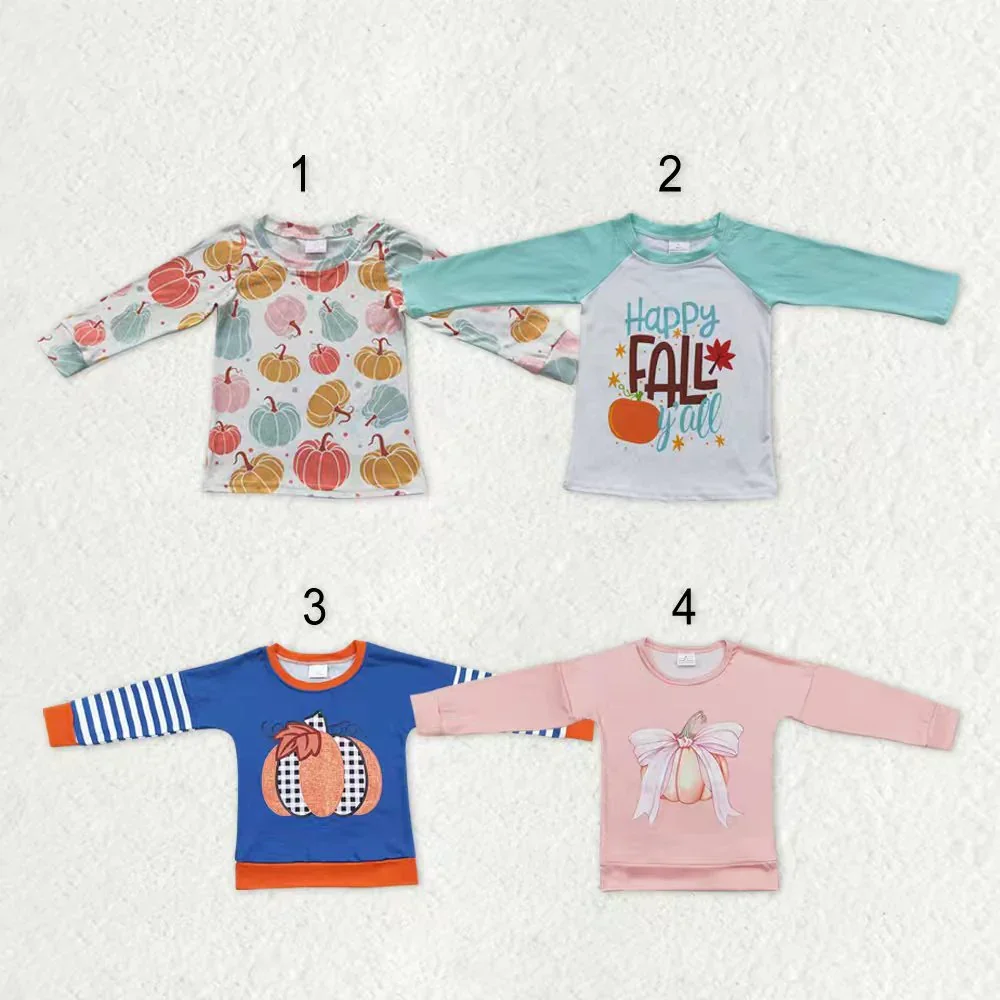 

z927-07 GT0235 Wholesale baby boy clothes Matching Halloween pumpkin Long Sleeve tops Summer Boutique kids clothes girl