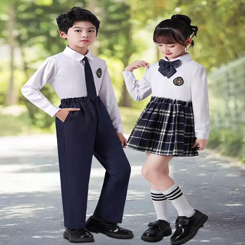 Uniforme scolaire de style britannique pour enfants, costume de performance kinder pour élèves du primaire et du secondaire, de la poésie et de la chorale