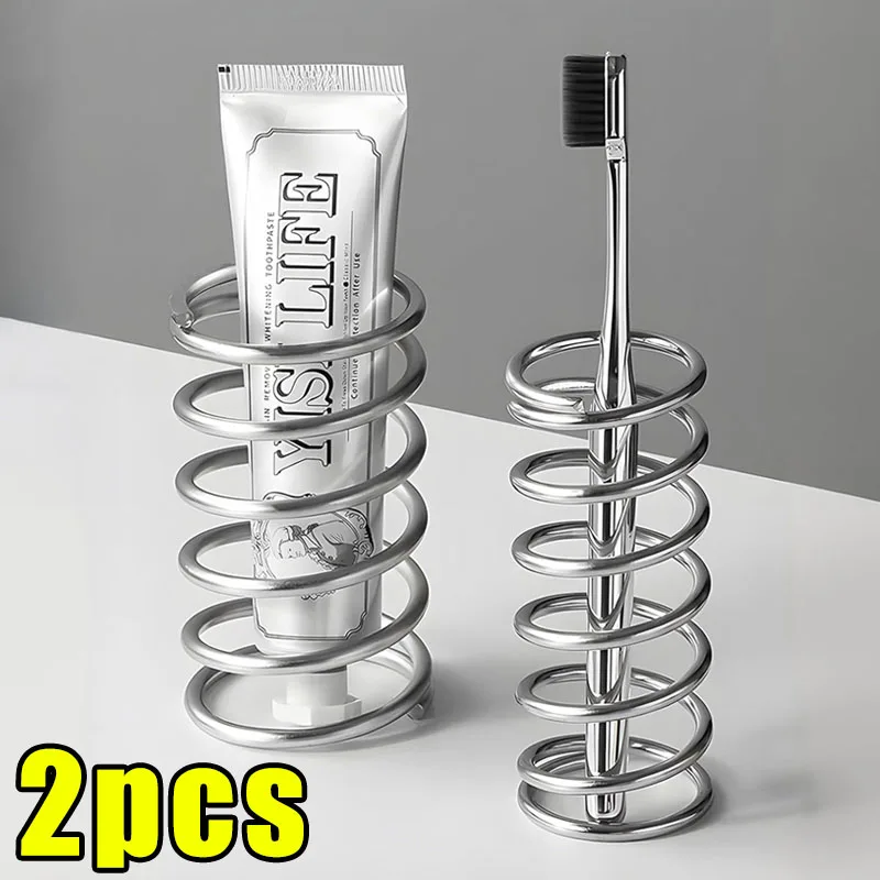 Porte-brosse à dents en acier inoxydable, accessoires de salle de bains en métal, outil pour dentifrice, support de rangement de brosse de maquillage, décoration de la maison