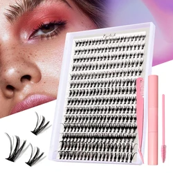 Cluster Lashes 280PCS Natural Thick False Eyelashe Super Soft Curly Eyelashes Russia Premium Material Eyelash With Tools Kit