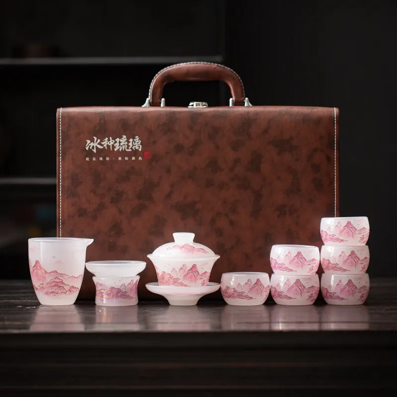 

Luxury Glass Tea Tray Pot Valet Chinese Kitchen Office Living Room Breakfast Hospitality Tea Tray Tableware Bandejas Teaware