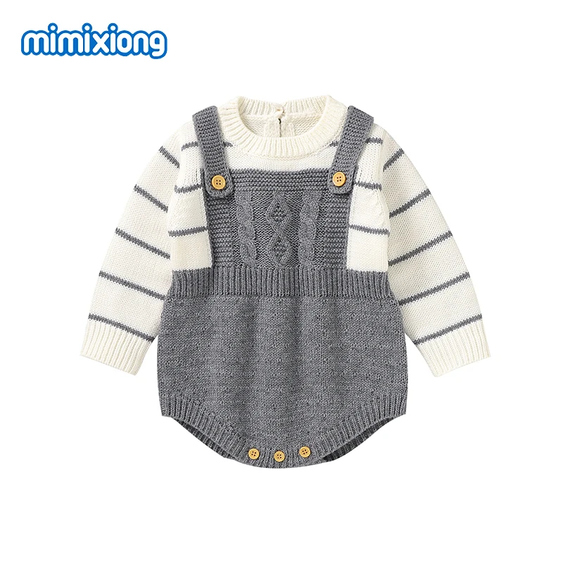 Spring Autumn Baby Bodysuits Long Sleeve Knitted Newborn Boy Girl Clothes Winter Outwear Toddler Infant Onesie Outfits One Piece