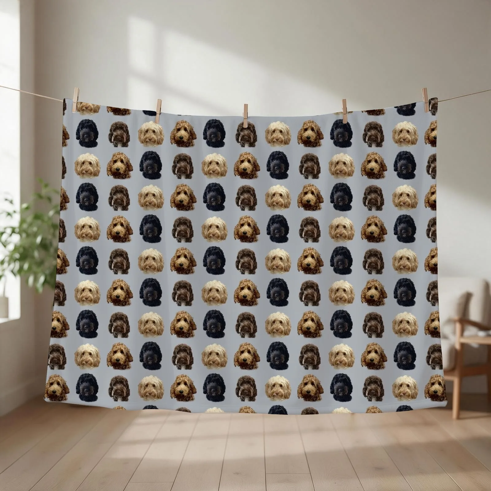 Cockapoo Dog Collection Throw Blanket couch cozy soft plush fuzzy picnic outdoor blanket