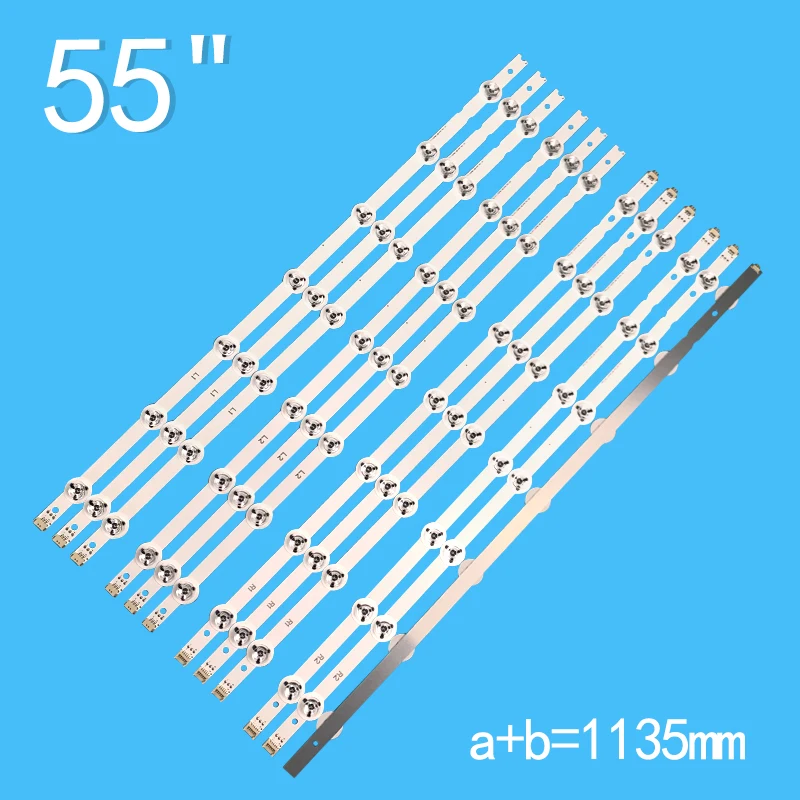 Bande de rétroéclairage LED pour LG, 6916L-1629A, 55 ", V14 SLIM, DRT, REV 0.0, 1 type, 55LB670V, 55LB671V, 55LB67, 3V, 7 + 7 LAMP, Nouveau, 12 pièces