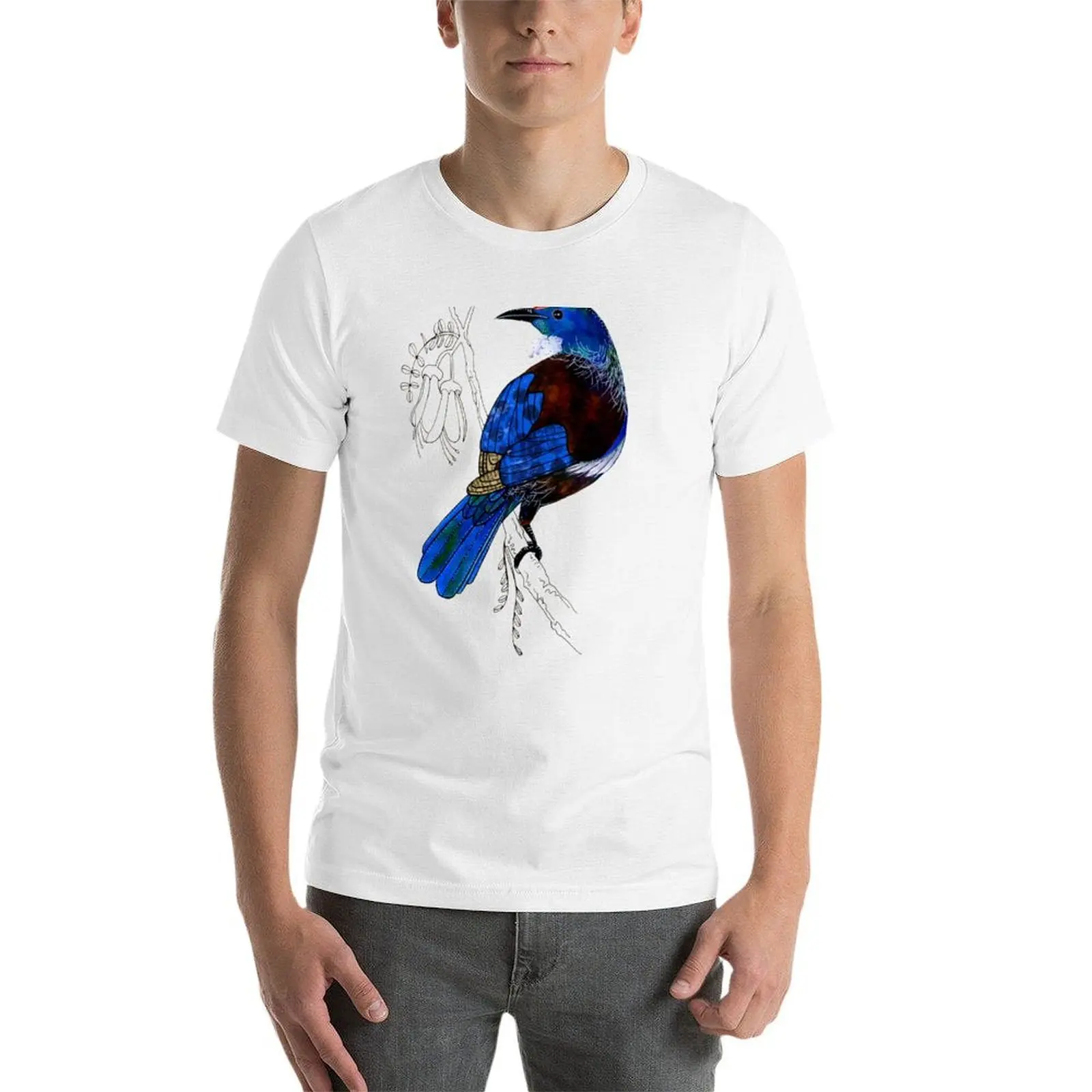 تي شيرت قطن 100% تي شيرت توي تي شيرت على شكل طائر حزمة رجالية جديدة سوداء عادية فنورزيلية رجل تي شيرت قطن 100%- #4