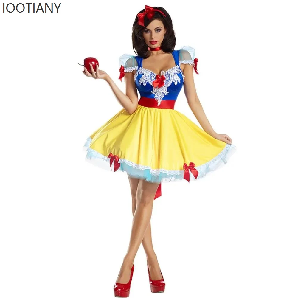 

Halloween Carnival Party Sexy Anime Princess Fancy Dress Fairy Queen Cosplay Costume Yellow Dress Masquerade Performance Costume