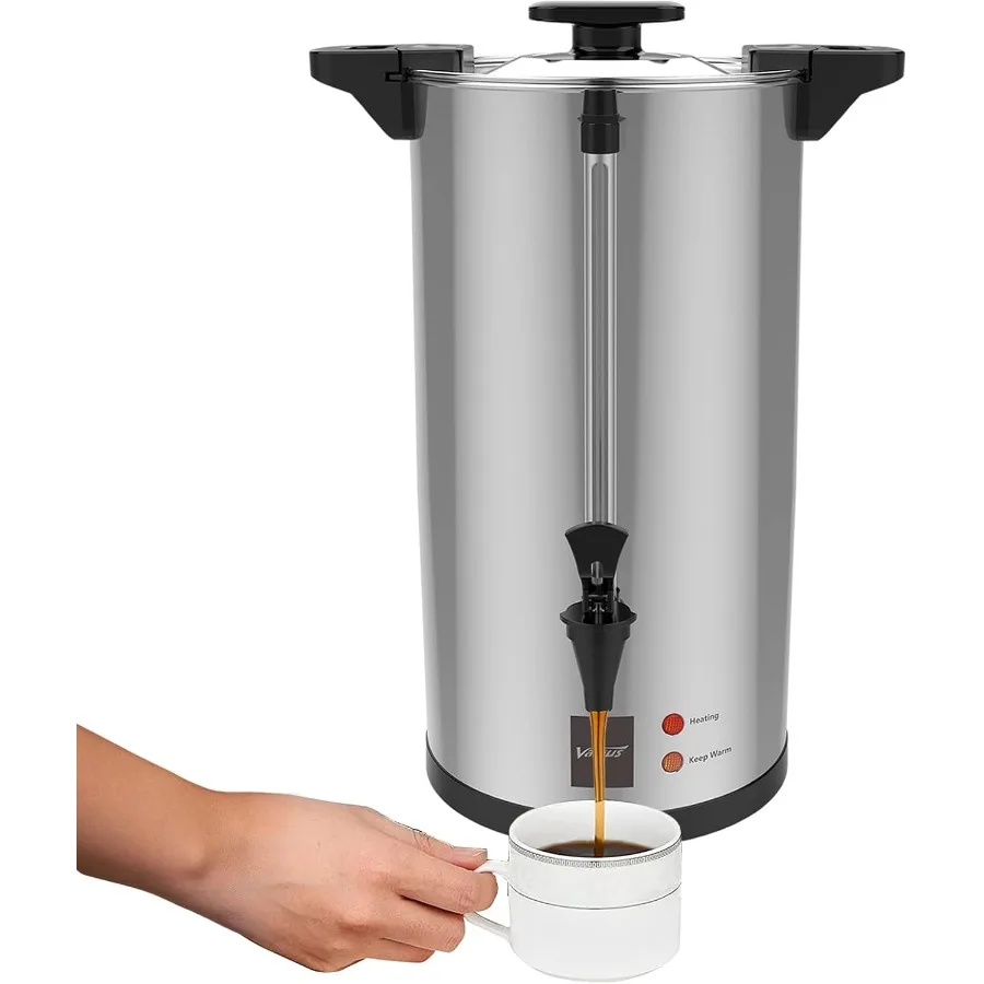 業務用グレードのステンレス鋼製80カップ（12L）パーフォレート式コーヒーマシン、自動温度制御機能付きホットウォーターマシン