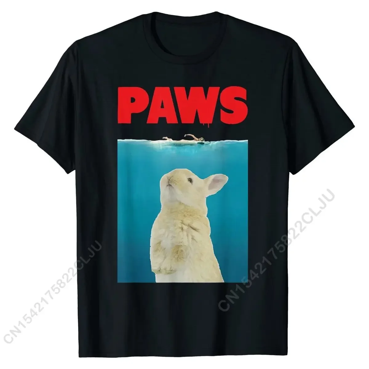 Paw Rabbit Print T-shirt Parody Animal Pet Valentine Gift Family Casual T-shirt Cotton Man Shirt Shirt graphic t shirts