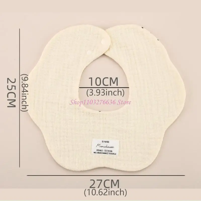 R6FD ทารกน้ำลายไหลผ้ากันเปื้อนผ้าฝ้าย 6 ชั้นผ้าขนสัตว์เรย์สำหรับ 0-24