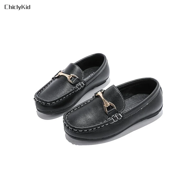 Chłopcy Hollow Out Leather Shoes Kids Soft Party Wedding Dance Shoe Dress Toddler Fashion Children Black White Summer Shoes Flat