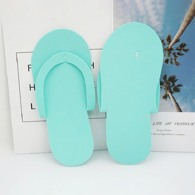 12 Pair Disposable EVA Slippers Beach Sandals Hotel Travel Flip Flop Foam Shoes for Nail Salon Beauty Massage SPA Pedicure Tools