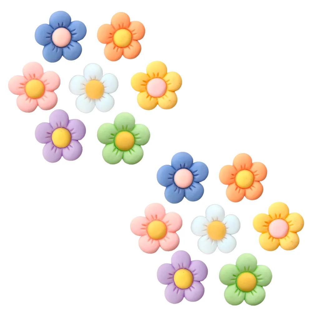 New Arrival Flower PVC Shoe Charms Cute DIY Footwear Decor Accessories Removable Ornaments For Clogs Bubble Slides Perfect Part