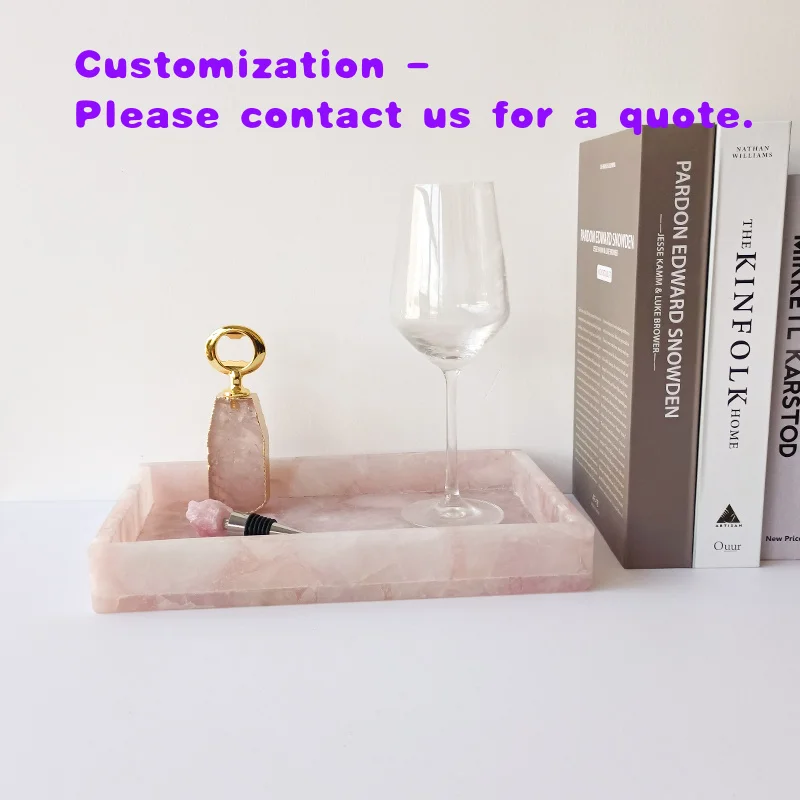 custom.Natural Stone Tray Serving Platter Agate Quartz Platter