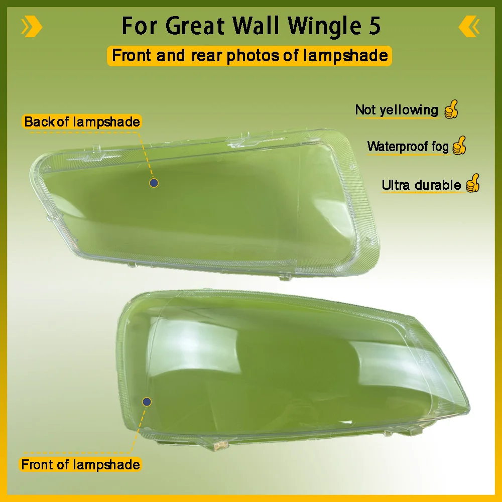 For Great Wall Wingle 5 Car Replacement Headlamp Caps Glass Headlight Cover Auto Transparent Lampshade Case Lamp Lens Shell