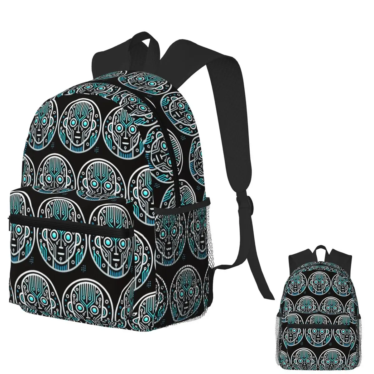 

The Face Of Ai Bot Student Backpack School Bag Hiking Travel Daypack for Men Women Fashion Bookbag Shoulder Bags