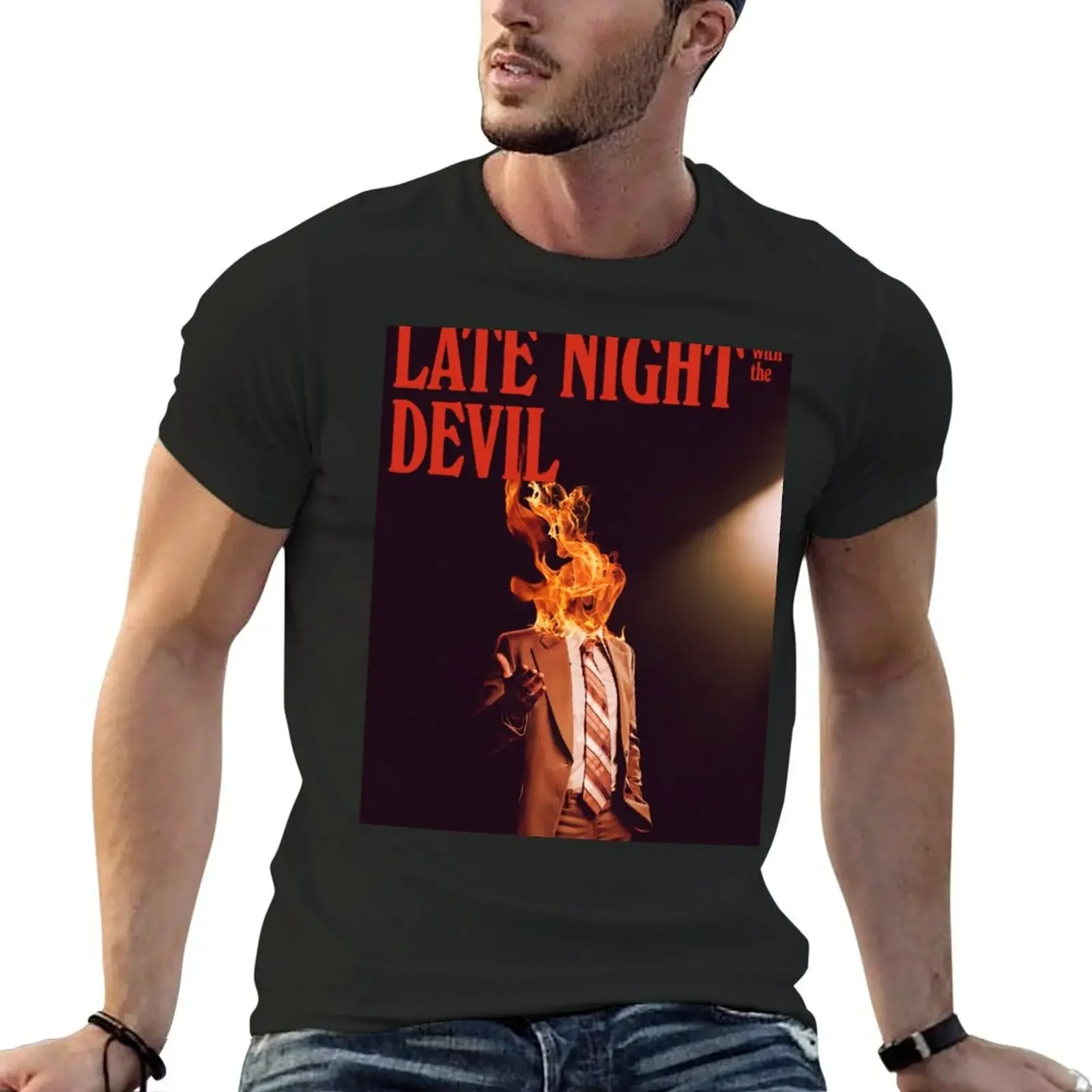 

Night With The Devil T-Shirt Short sleeve tee oversized graphic t shirts plus size tops oversized t shirt men
