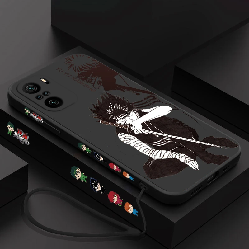 Yu Yu Hakusho For Xiaomi Redmi Note 13 12 12Pro 11 11S 11T 10S 10 Pro Plus 5G Liquid Left Rope Phone Case