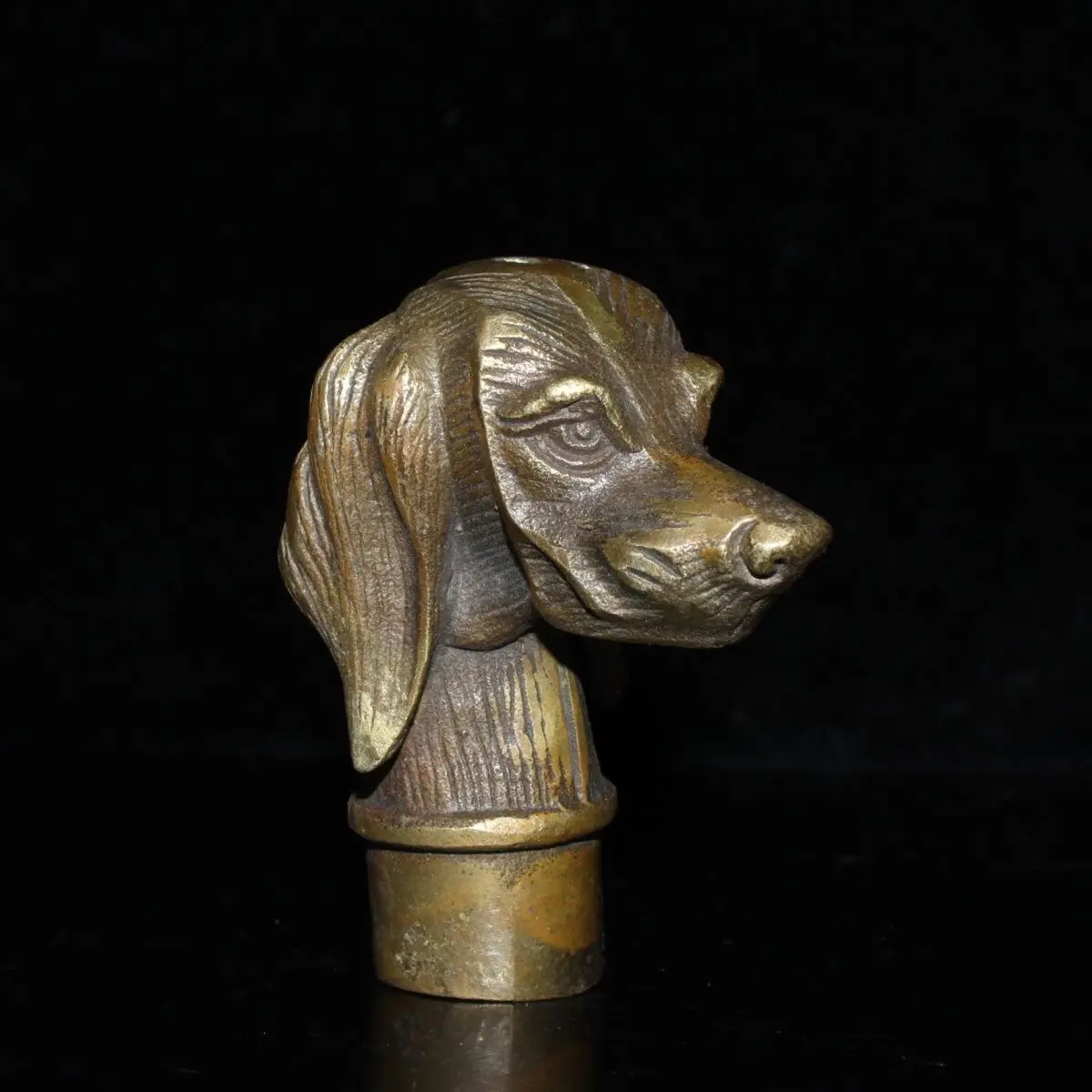 Lop-eared hound dog Head Walking Stick Head handle Statue