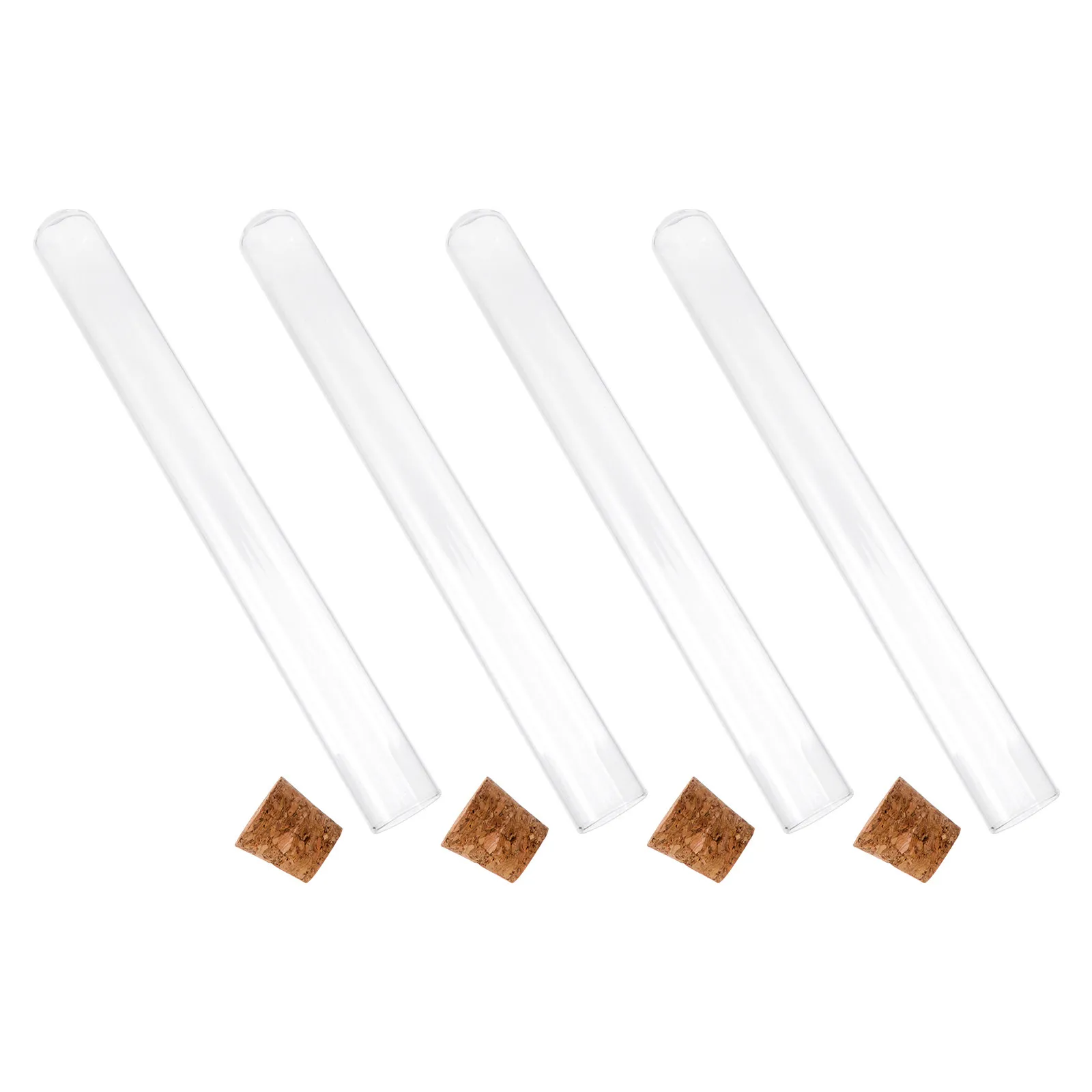 4Pcs Compact Small Glass Test Tubes with Cork Stoppers Moisture Proof Bacteria Resistant for Travel Cosmetics Liquids Crafts