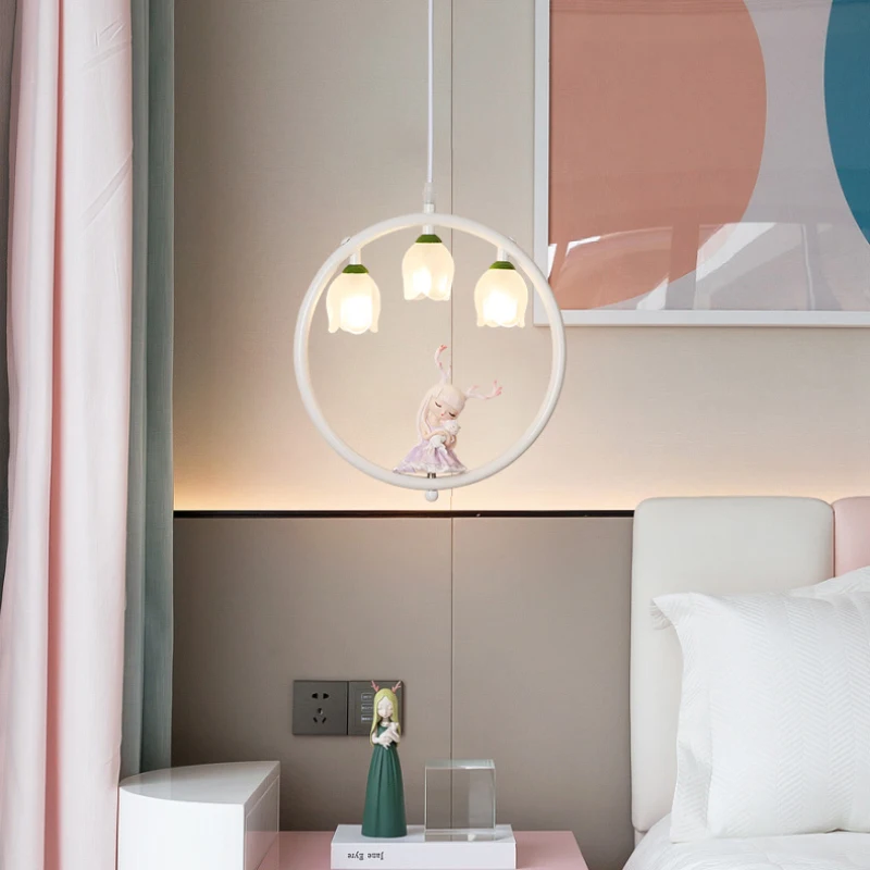 Cute Little Girl Pendant Lights Princess Room Bedside Lamp Cartoon Modern Children Room Girl Bedroom Decor Small Suspended Lamps