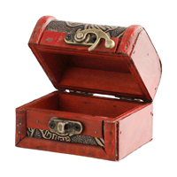 Wooden Treasure Chest Jewelry Box Vintage Storage Wooden Box Retro Style Wooden Storage Box for Jewelry and Photos