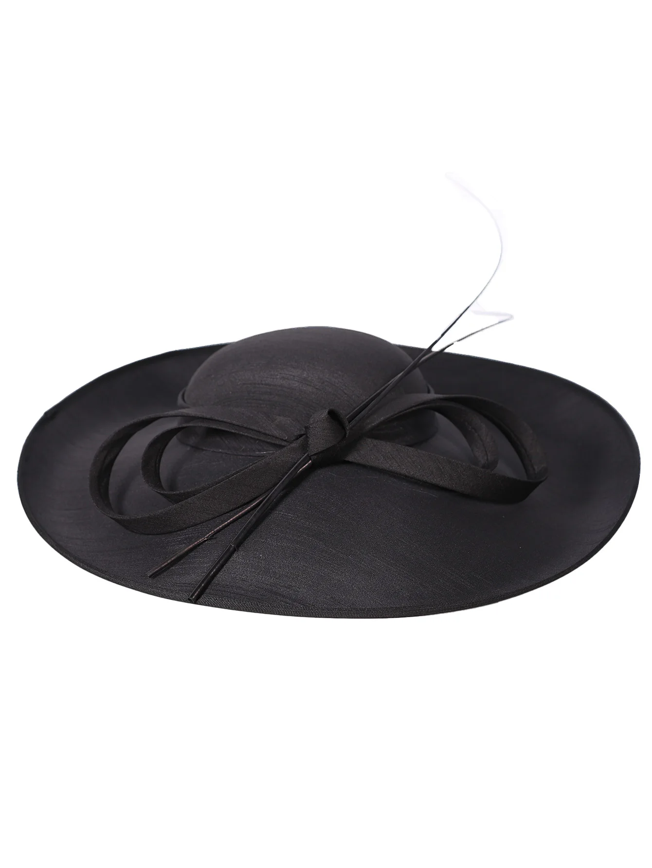 FS Royal Red Damen Hochzeiten Fascinator Hüte Frauen Schwarz Große Große Krempe Kentucky Kirche Fedoras Tea Party Kleid Sinamay Hut – Detail 16