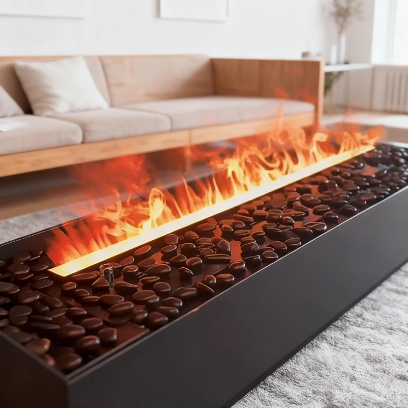 مدفأة تفتيت الماء ثلاثية الأبعاد لهب ملون صديقة للبيئة للمنزل الذكي مدفأة تبخير حديثة-تأثير لهب حقيقي ثلاثي الأبعاد بدون حرارة