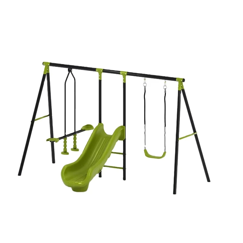 Kids Swing Toy Set with Basketball Hoop Metal Steel for Outdoor Play Garden Playhouse Home Origin Type