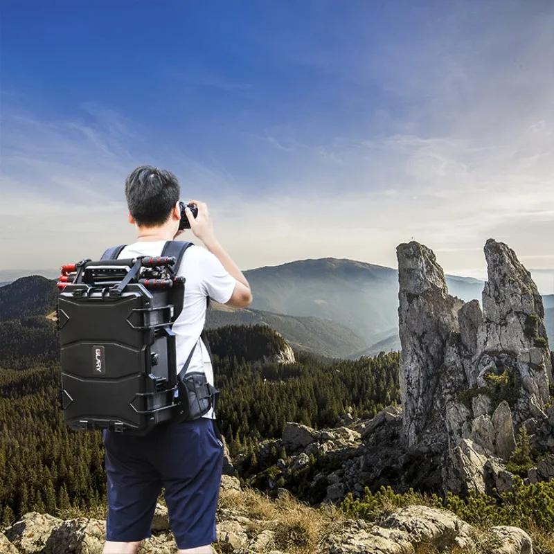 حقيبة ظهر، صندوق أدوات بلاستيكي للكاميرا المحمولة، حقيبة مقاومة للماء والغبار.