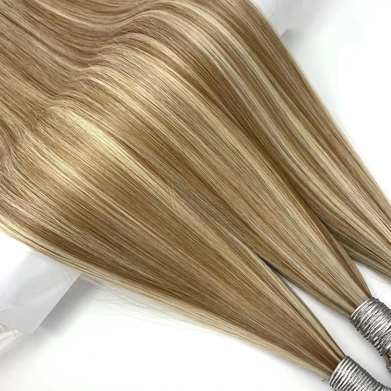 Extensiones de cabello liso de Punta I, extensiones de cabello Natural de fusión humana Real, cápsula de queratina, Color marrón y Rubio, 18-30