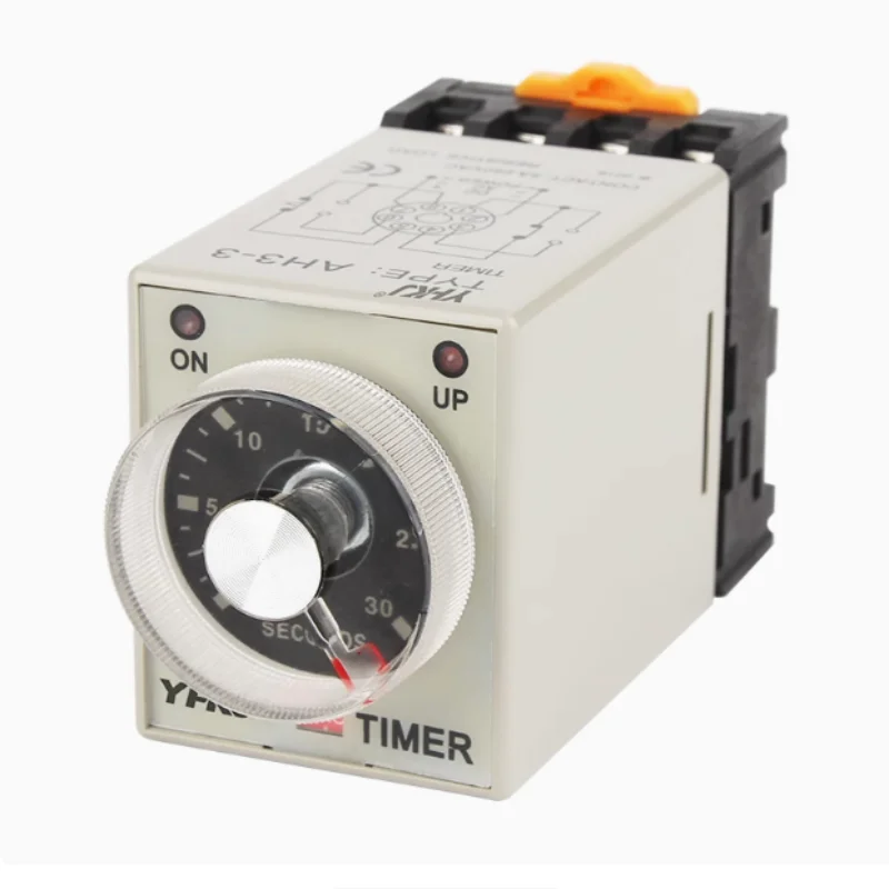 1PCS AH3-2 Time relay 12V/24V/110V220V/380V Delay Timer Time Relay 8Pin with base 1S 3S 6S 10S 30S 60S 3M 6M  60M