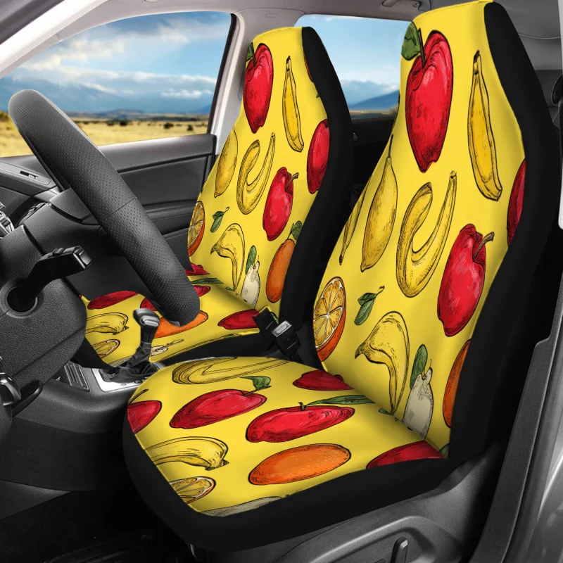 2pcs Car Seat Covers For Front Seats Only Auto Interior Decor Fruit Pattern Car Seat Covers Breathable Vehicle Cushion Covers Wi